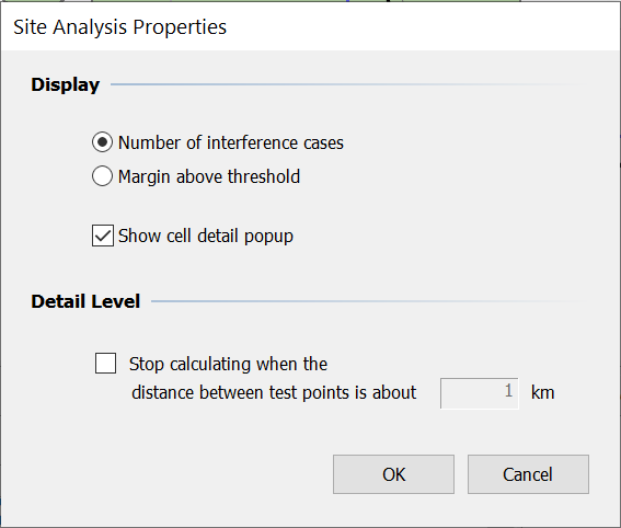 Site Analysis Display Options