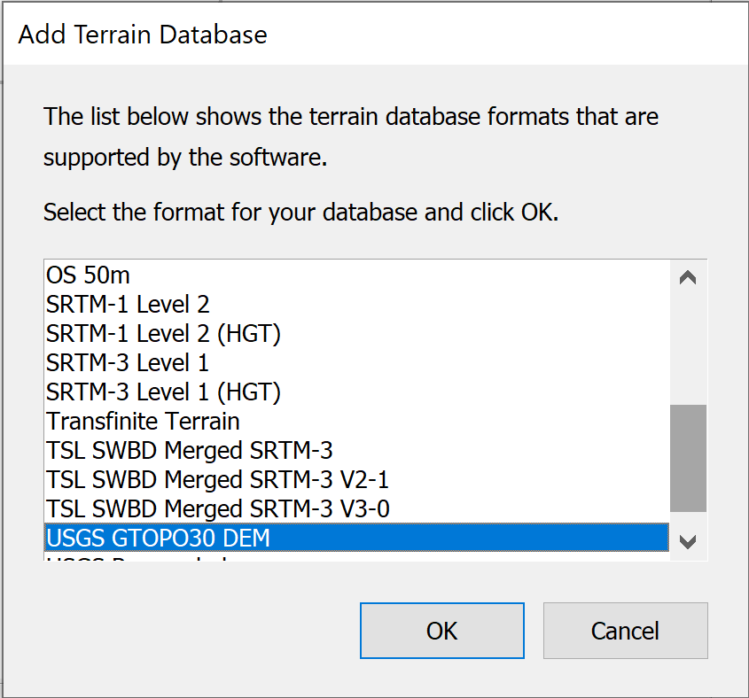 Terrain Database Types