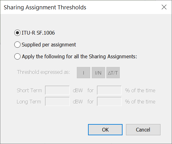 Threshold Options Dialog