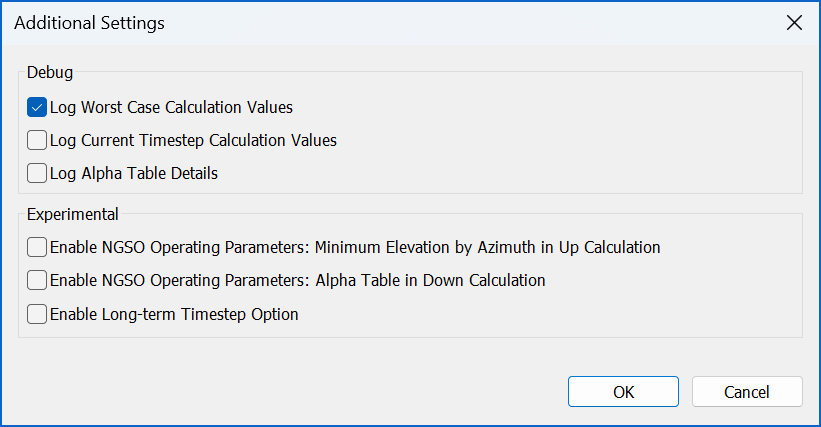 Figure 28: Additional Settings Dialog