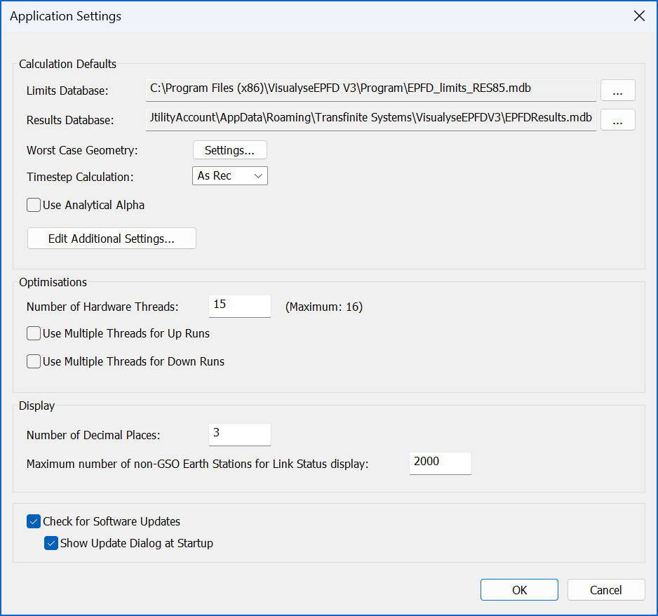 Figure 25: Application Settings