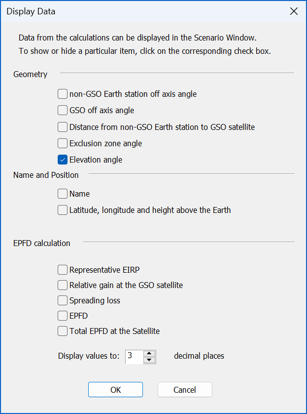 Figure 14: Display Properties dialog for an EPFD(up) run