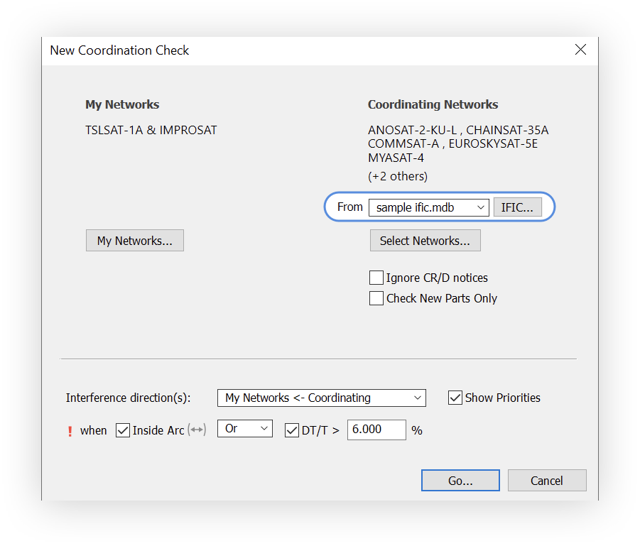 New Coordination Check Dialog