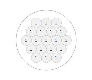 Hexagonal Pattern with 3 Rings of Spots