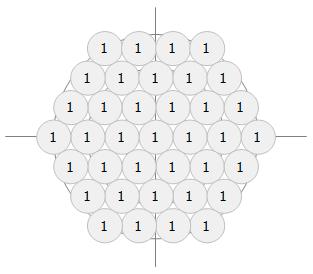 Hexagonal Pattern with 4 Rings of Spots