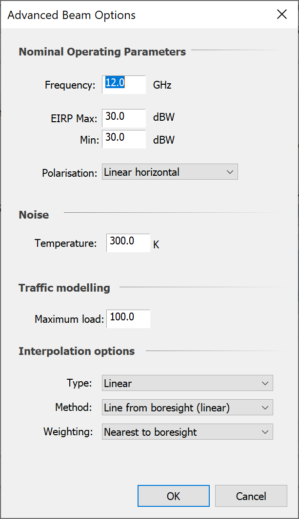 Contour Beams Advanced Options Dialog