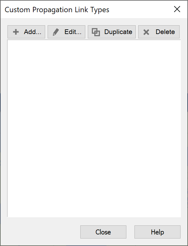 Custom Propagation Types Dialog