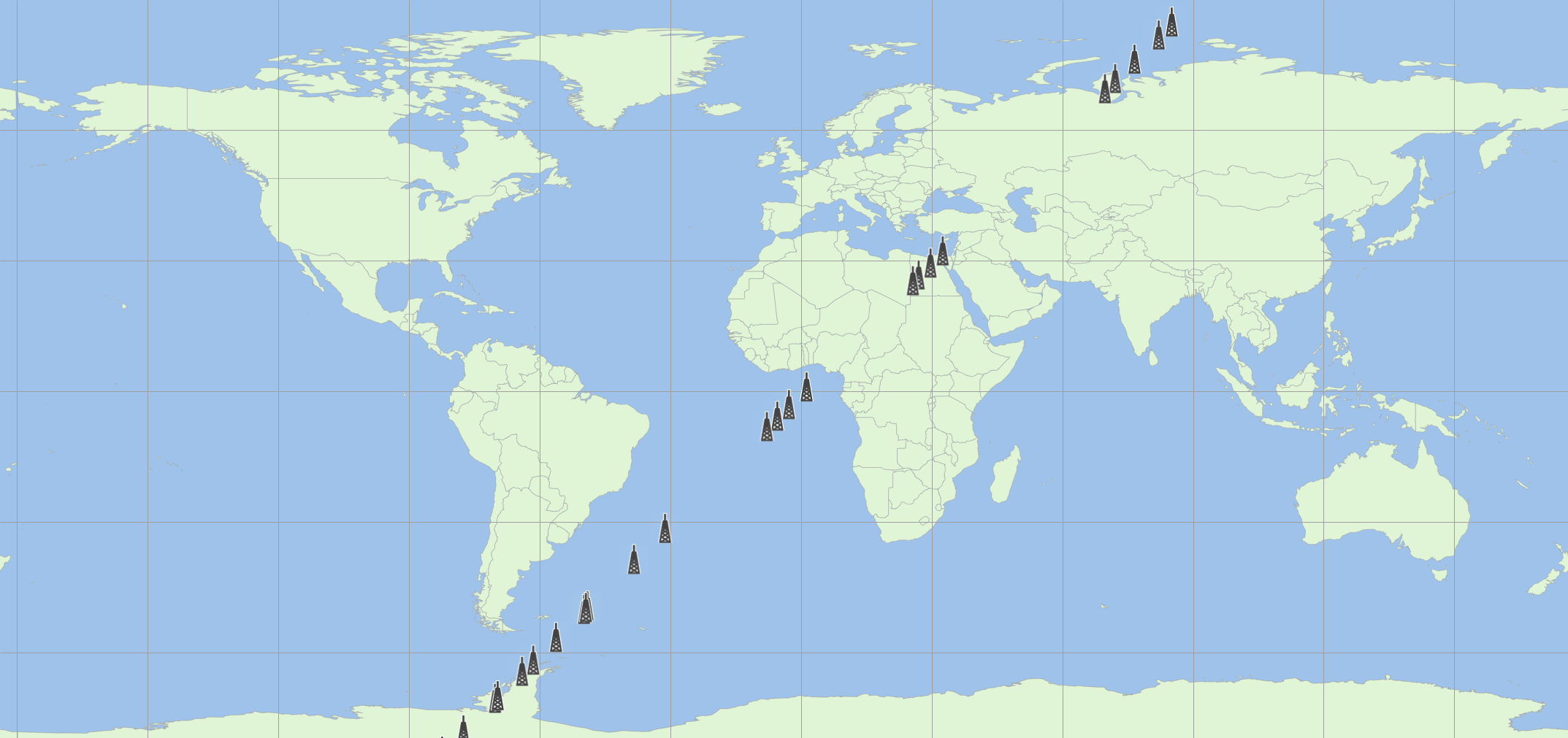 latitudes and longitudes have been randomized from the same seed