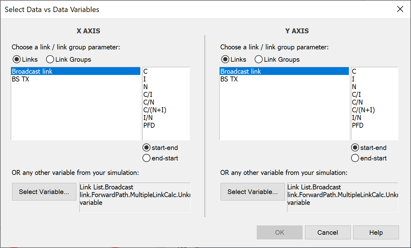 Data vs. Data Variable Selection Dialog