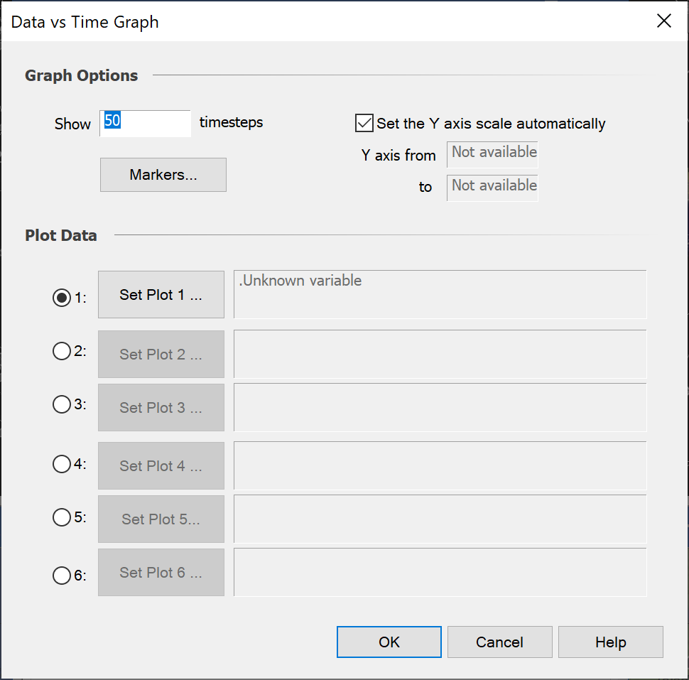 Data vs. Time Graph Variable Selection