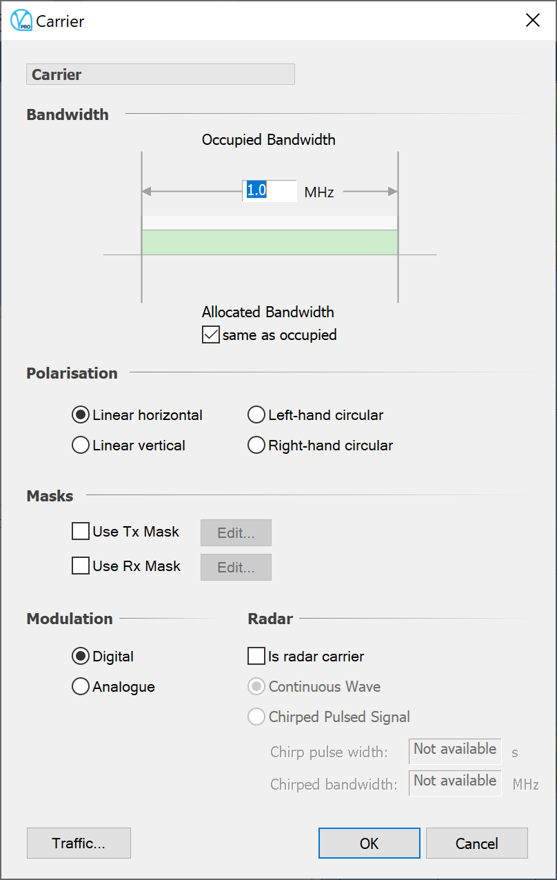 Edit Carrier Dialog