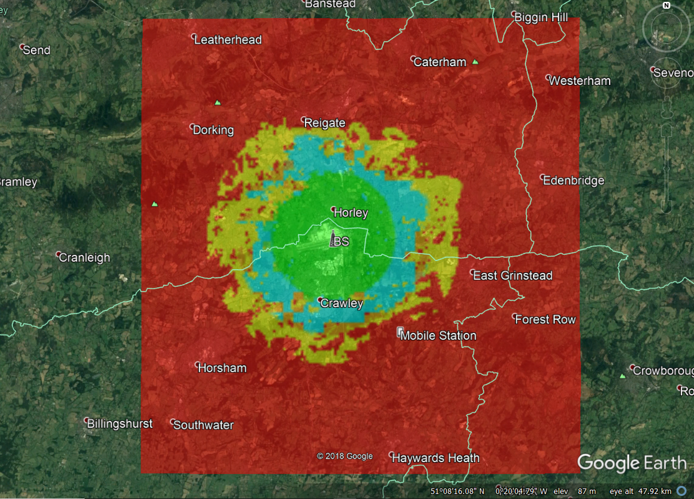 PMR Coverage - Google Earth