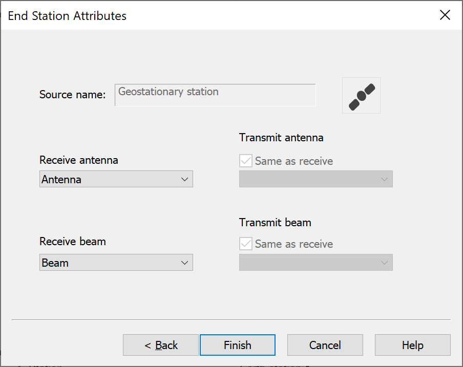 Link Group Wizard Select End Station, Antenna and Beams