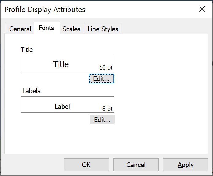 Profile Display Attributes Fonts