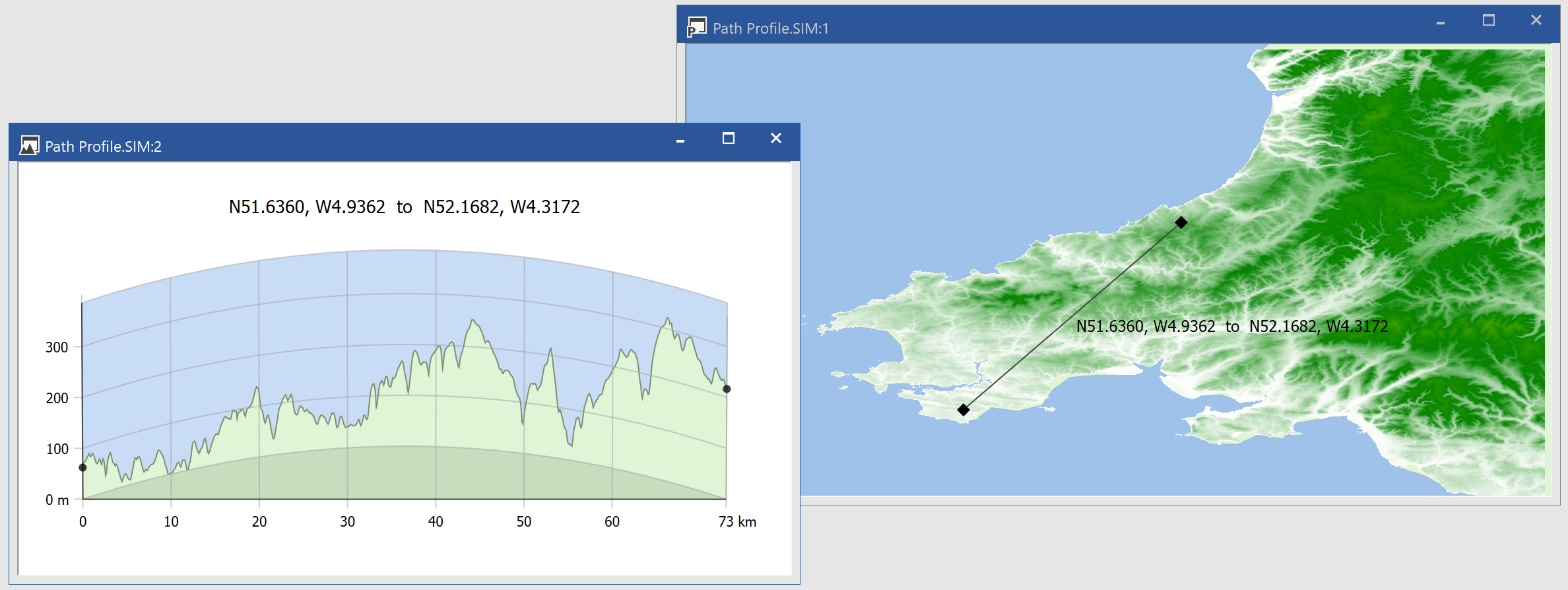 Showing Path Profiles on Maps and 3D View