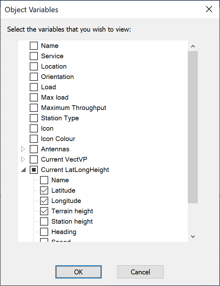 Selecting Variables to Show in Table View