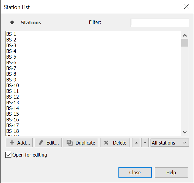 Station List Dialog