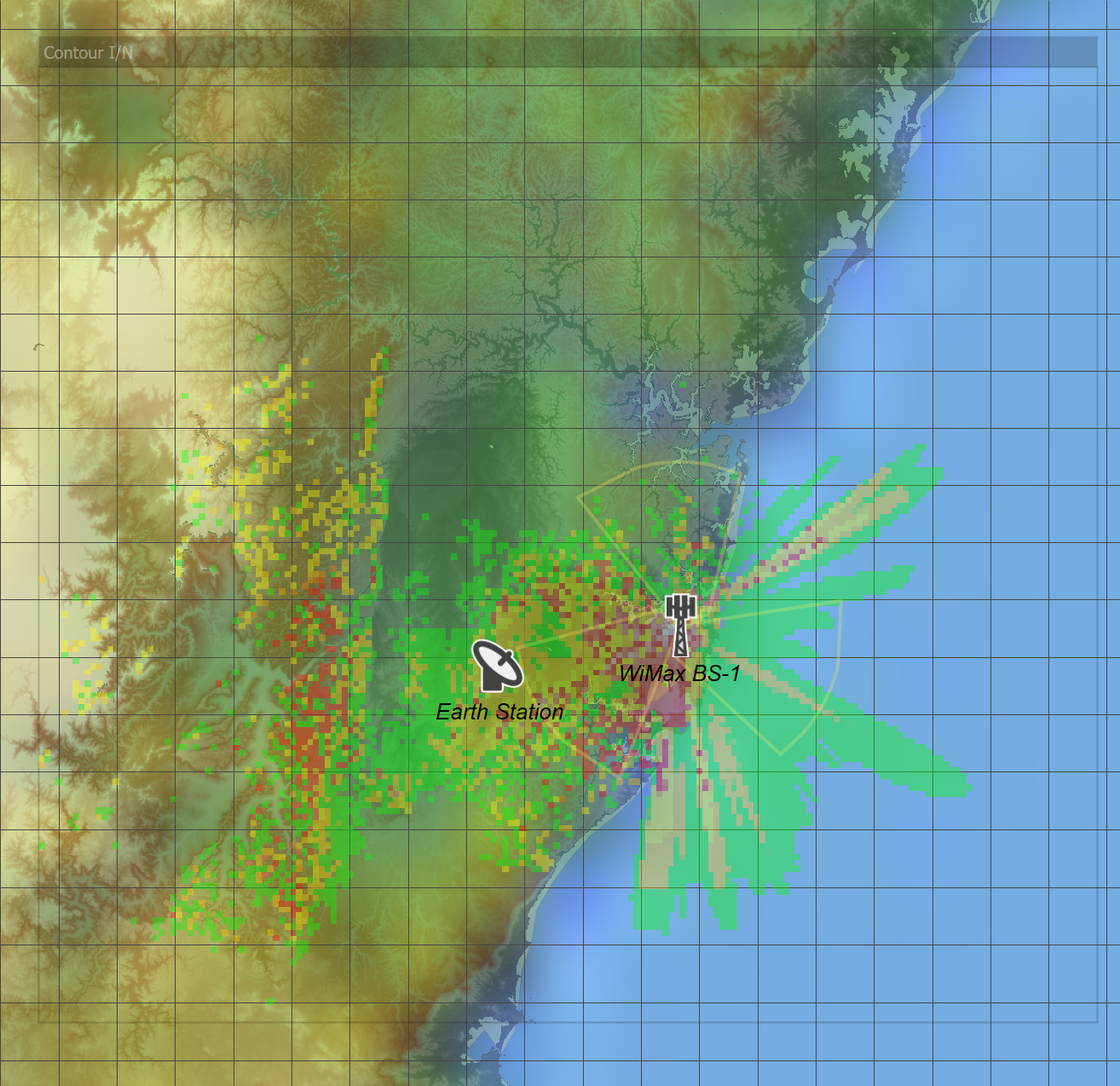 The Area Analysis Including Effects of Terrain