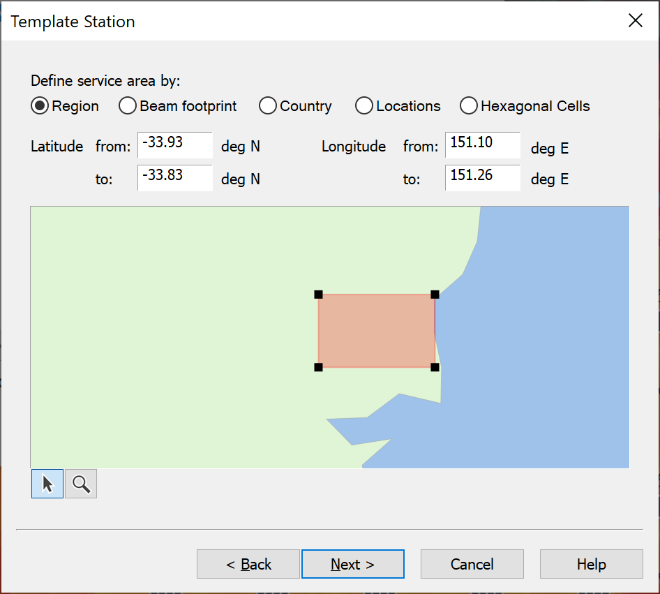 Service Area Wizard – Defining the Area