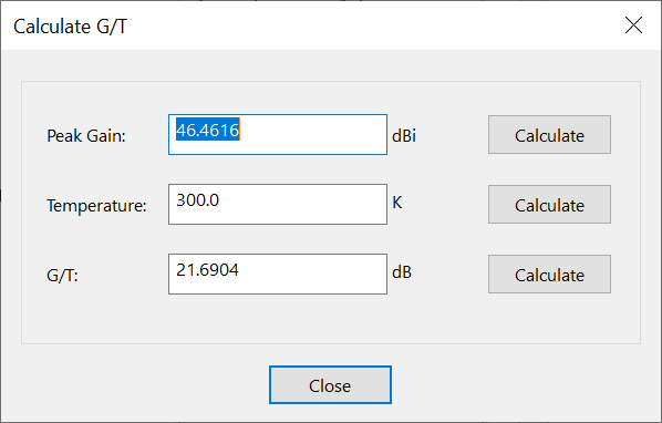 Calculate G/T