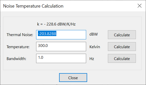 Noise Temperature Calculation