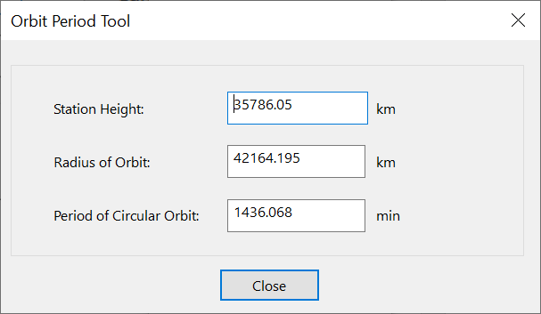 Orbit Period Tool