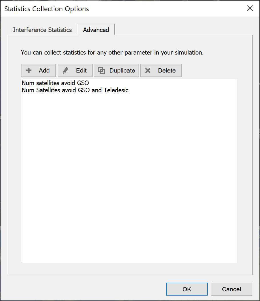 Advanced Tab for User Defined Statistics