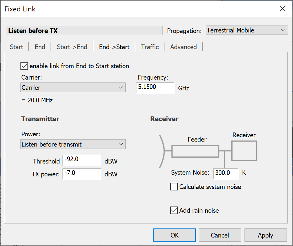 Listen before transmit Link Options