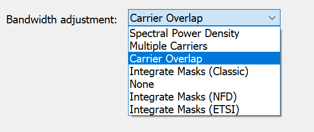 Bandwidth Adjustment Options