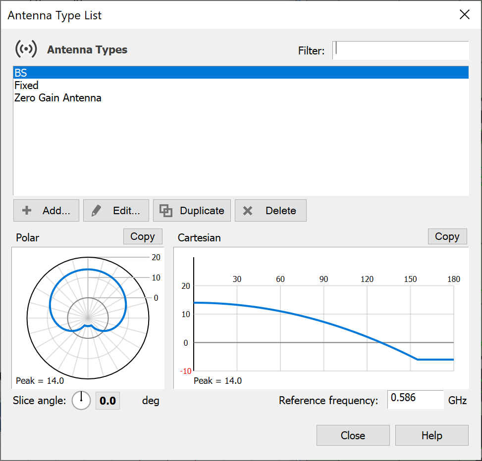 Choose Antenna Dialog