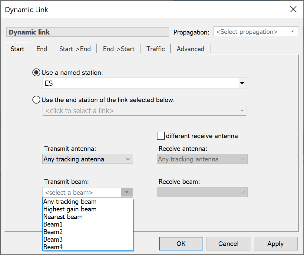 Dynamic Link Beam Selection