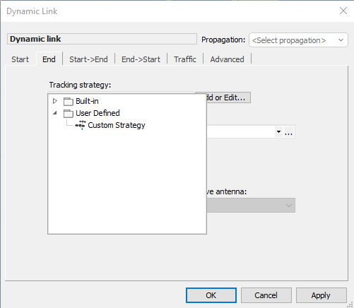 User Defined Tracking Strategies