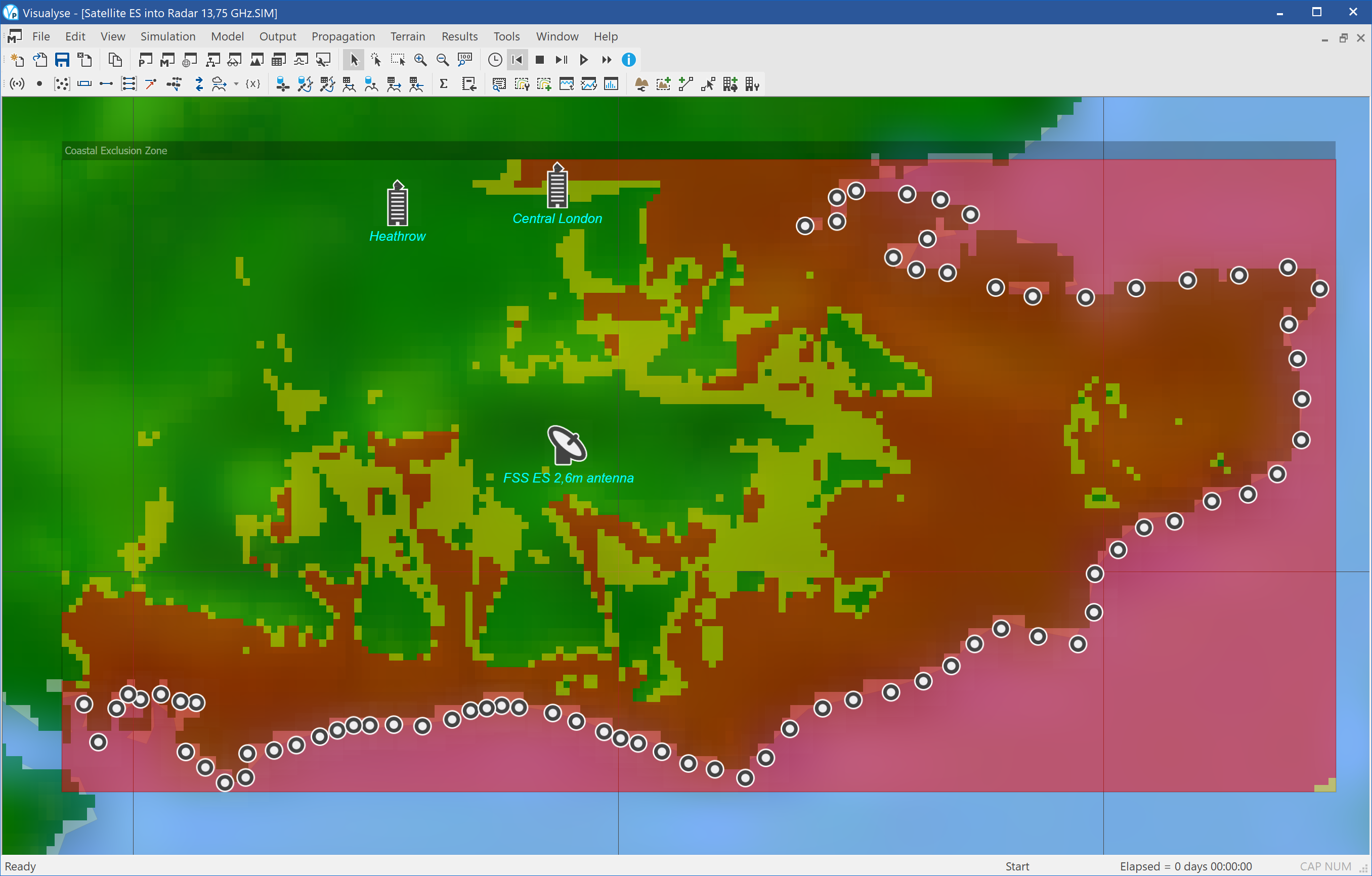 Satellite ES into Radar 13.75 GHz