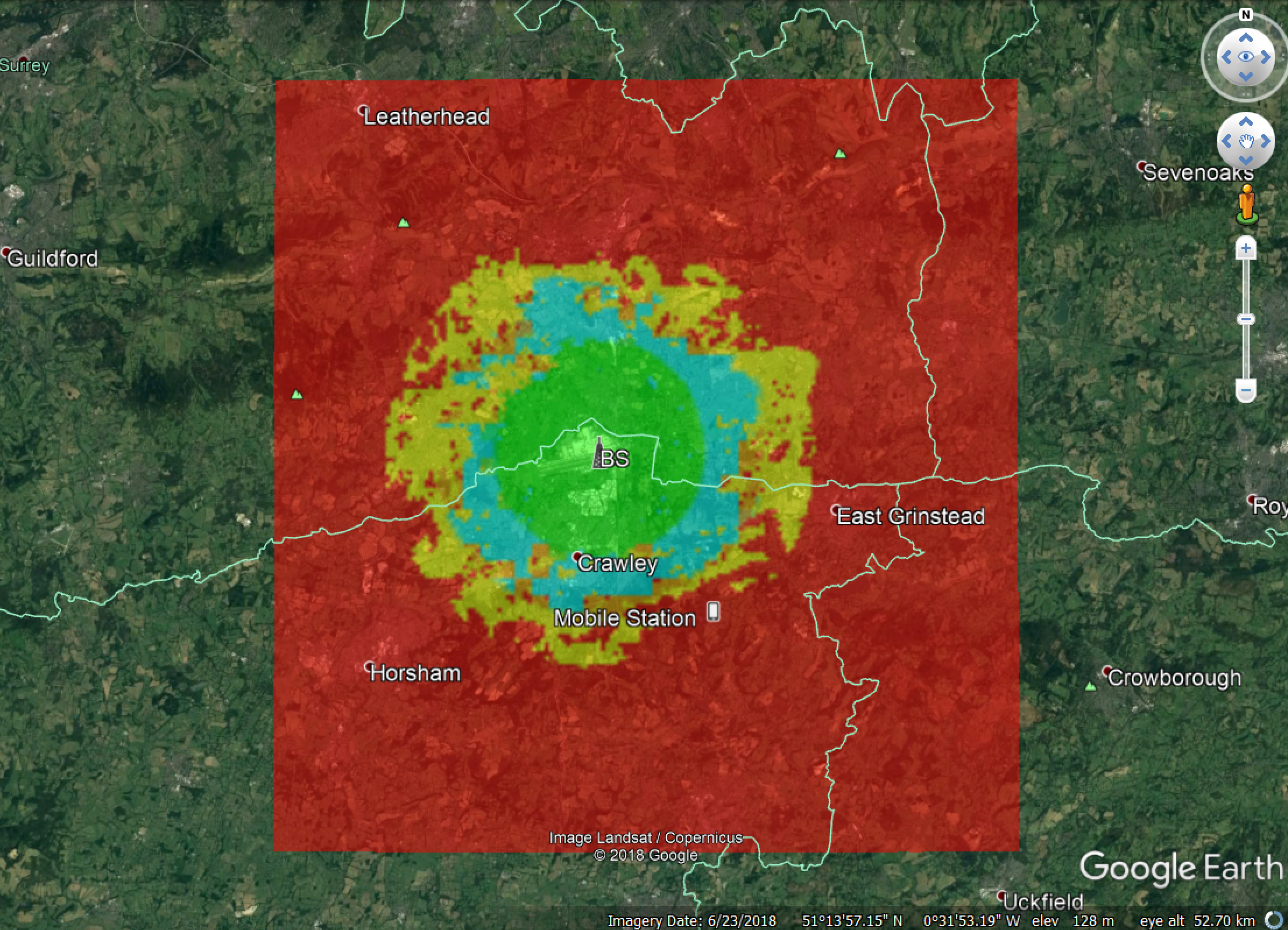 Example of Visualyse Data Displayed in Google Earth