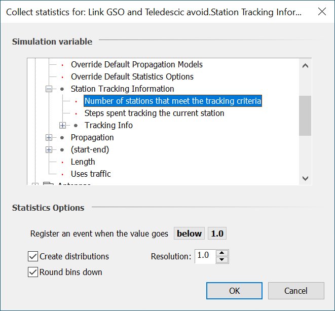 Selection of a User Defined Statistical Variable