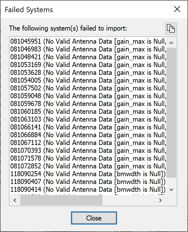 Terrestrial IFIC Failed System