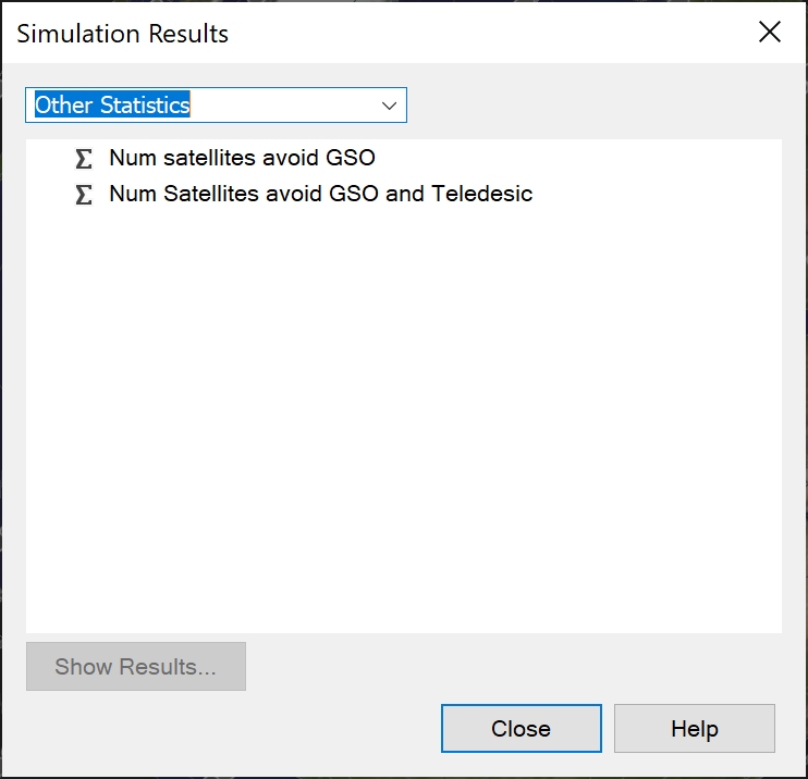 User Defined Statistics Results